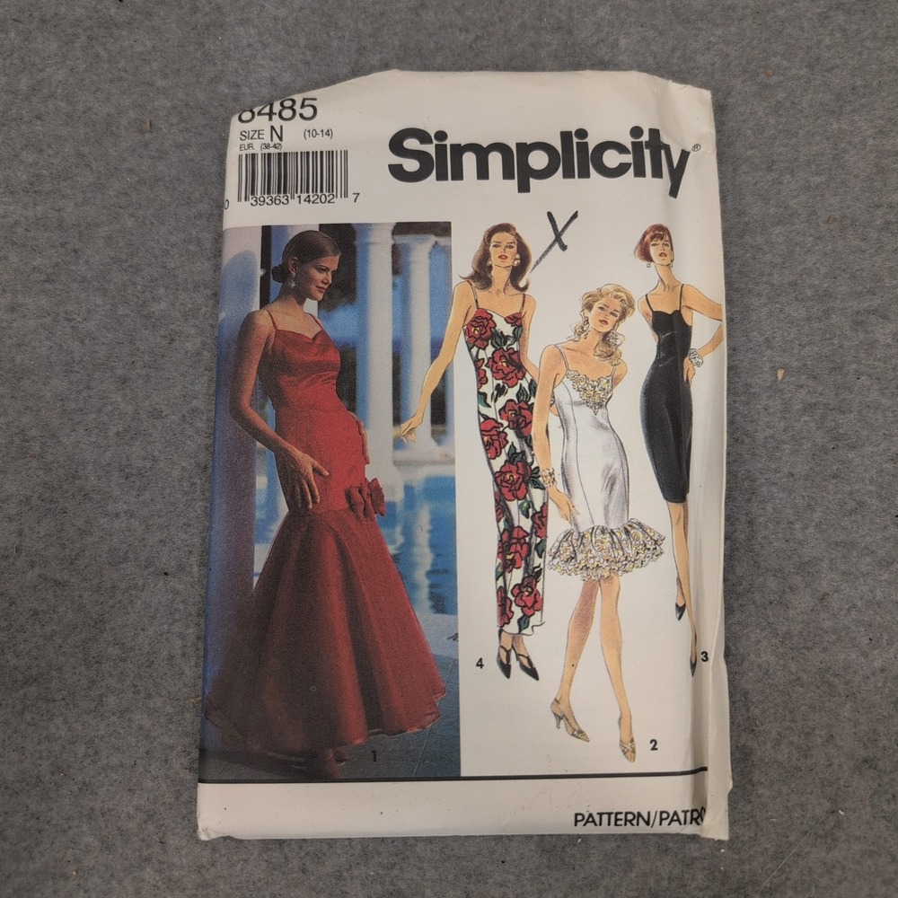 Simplicity 8485 Misses Evening Dress‎ Sewing Pattern Size N 10-14 Princess Seams